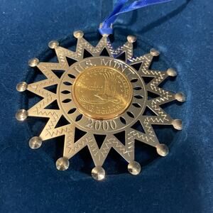 United States US mint 2000 ornament Christmas Holiday The golden dollar Star